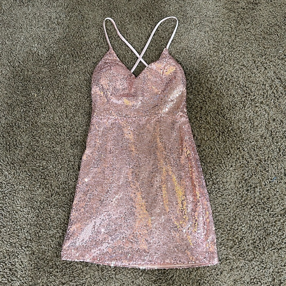 Pink sequin dress, xs, from Amazon, new never worn